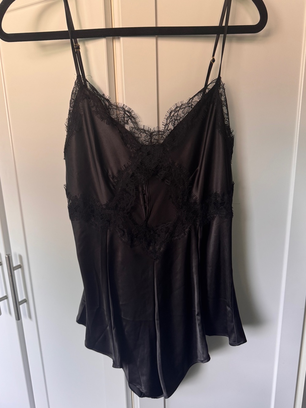 Victoria's Secret Black Lace-Trim Slip Dress